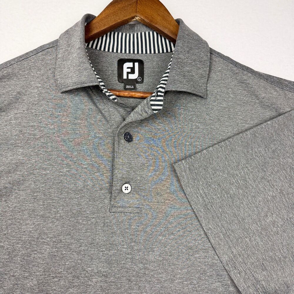 FootJoy Gray Performance Golf Polo Large